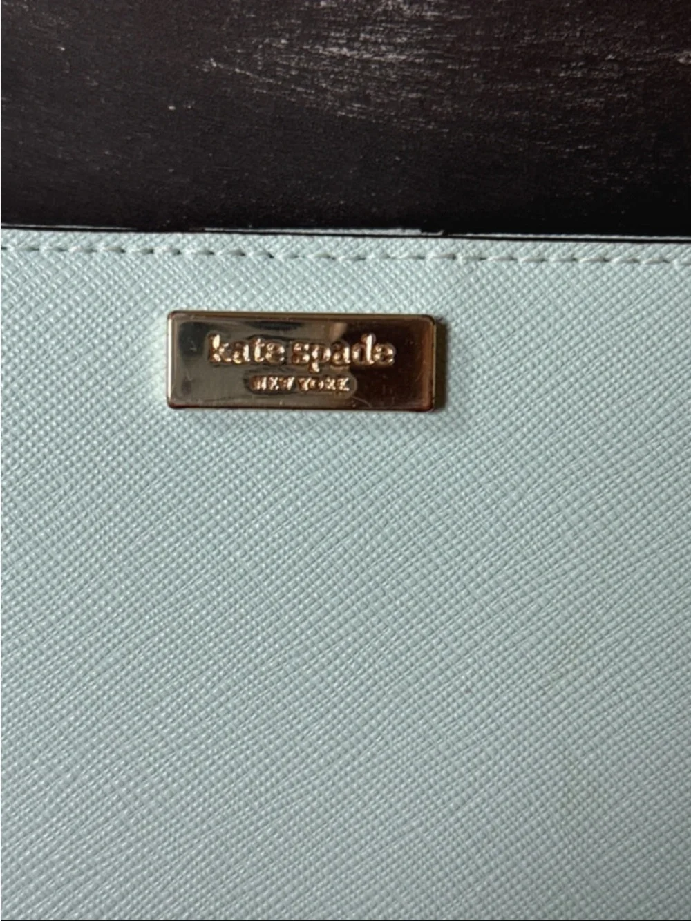 kate spade mint blue Saffiano Leather Continental Wallet